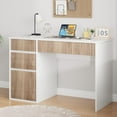 thumbnail image 2 of DreamCurship White Desk with 4 Drawers, 48 inch Computer Desk with Storage, Home Office Desks with Hidden Handle, White and Walnut, 2 of 7
