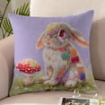 thumbnail image 7 of Under 5 Dollars! YZEGDCH Easter Bunny Throw Pillow Covers 18"x18" Easter Decorations Rabbit Soft Plush Faux Fur Throw Pillows for Sofa, Indoor, Outdoor, Spring Decor for Home, 7 of 7