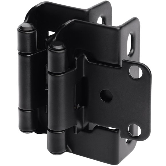 Bisagras para gabinete DecoBasics superposición de 1/2" negras con cierre automático