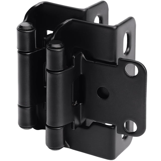 Bisagras para gabinete DecoBasics superposición de 1/2" negras con cierre automático