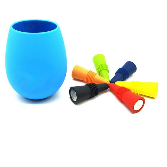 NIAIZEK 6Pcs Black Silicone Wine Stopper Reusable Sealer for Bottle Sealing Air Tight Wine Saver