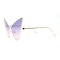 thumbnail image 3 of Retro Funky Bohemian Elongated Metal Rim Cat Eye Sunglasses Gold - Purple Pink, 3 of 4