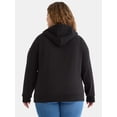 thumbnail image 3 of Time and Tru Women's and Women's Plus Zip Up Fleece Jacket with Hood, Sizes XS-4X, 3 of 5