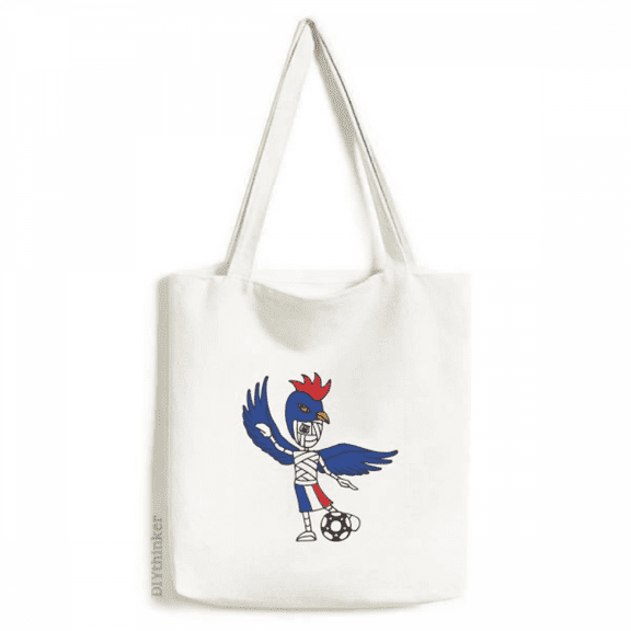 france gallic rooster football tote canvas bag shopping satchel casual handbag