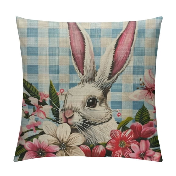 Qinduosi Throw Pillow Covers of Cushion Case Square Easter Decoration Throw Pillows Case for Holidays Party Sofa Couch Bed Bench Outdoor White