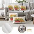 thumbnail image 6 of Tomato Carrot Outdoor Waterproof Pillow Covers, Watercolor Fire Vegetable Decorative Square Throw Pillowcase Sofa Cushion Sham for Patio/Couch/Chair, 20"x20" 2 Pack, 6 of 8
