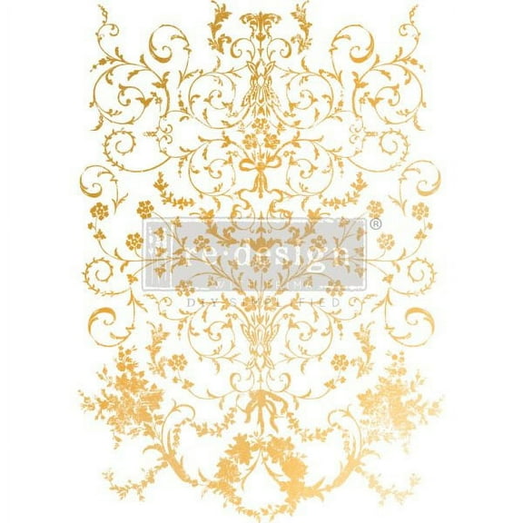 Prima Marketing Re-Design Gold Foil Kacha Decor Transfers-Manor Swirls