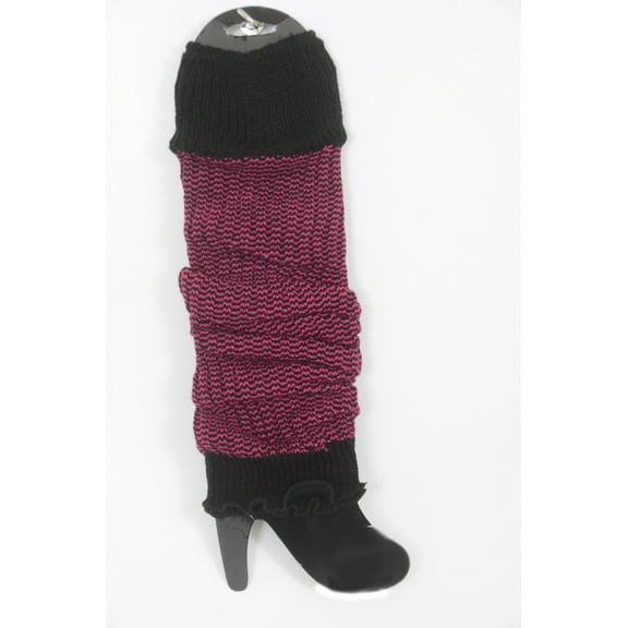 Leg Warmers Two-Tone Sweater Knit Slouchy Warm Women's