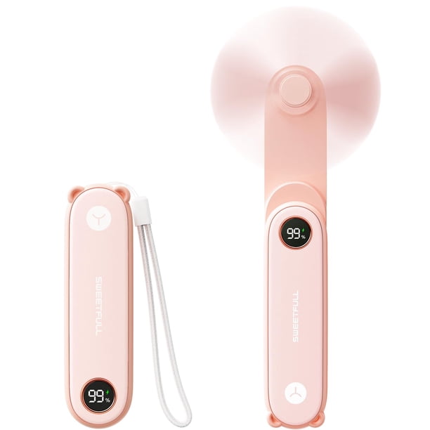 Miniventilador portátil SWEETFULL con pantalla LED y linterna