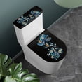 thumbnail image 2 of ZIATUBLE Hibiscus Turtle Toilet Tank Lid Covers Floral Toilet Lid Cover and Toilet Tank Lid Cover 2 Piece Bathroom Set with Toilet Lid Cover Wear Resistant Toilet Mat Protective Cover, 2 of 7
