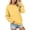 Yellow, variant on Women Solid Color Crewneck Sweatshirt with Front Pocket, Hoodless Long Sleeve Loose Fit Plain Pullover Top Soft Casual Daily Basic Sweatshirt(Blue,M)