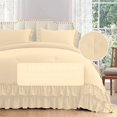 thumbnail image 3 of D.N.G. BEDDINGS 1 Piece Luxury 5 Inch Two Layer Ruffle Comforter Premium Super Soft, 800 TC, 100% Egyptian Cotton, Super Soft, Twin/Twin XL Size Ivory Color, 3 of 7