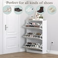 thumbnail image 5 of FANRAL Shoe Cabinet with 3 Flip Drawers & Deodorizer,9.45" Narrow Freestanding Wooden Shoe Rack Organizer for Entryway,Hallway,White, 5 of 8