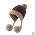 thumbnail image 4 of Plush Lei Feng Hat Thick Knit Hanging Ball Yarn Cap Velvet Ear Protection M, 4 of 8