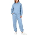 thumbnail image 3 of Jsaierl 2 Piece Sweatsuit Outfits for Women Winter Fleece Lined Warm Long Sleeve Hoodies Sweatshirt Casual Sweatpants Tracksuit Lounge Set, 3 of 10