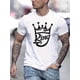 thumbnail image 1 of Camiseta creativa con estampado gráfico de Fashion King para hombre, informal, de manga corta y cuello redondo, ligeramente elástica, para verano y exteriores., 1 of 6