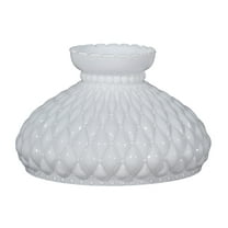 B&P Lamp® 10" Opal Diamond Quilted Pattern Student Glass Shade with Crimped Top