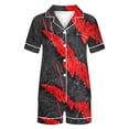 thumbnail image 5 of Yufatyle Women's Halloween Pajamas Set Collared Button Down Sleepwear Cute Ghost Spider Print Lounge Shorts Set Soft Homewear 2XL, 5 of 5
