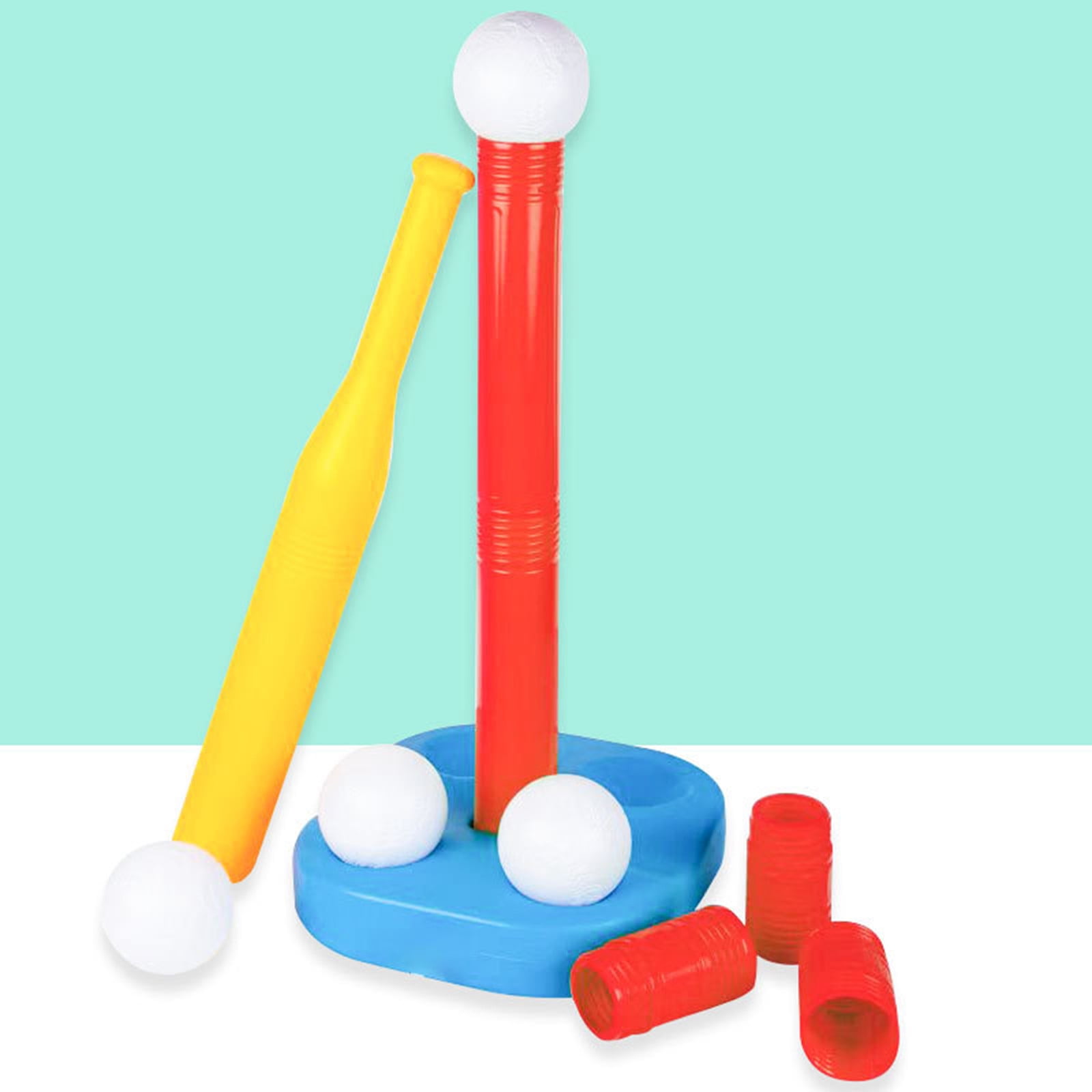 T Set for Kids Baseball Tee Stand with Bat and Soft Baseballs Outdoor Sports Toys for Toddlers Ages 3-5 Early Learning Play