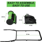 NiamVelo Push Lawn Mower 15-inch Manual Mower 2 WheelsPush Reel Mower with Grass Catcher, Green