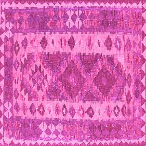 Ahgly Company Indoor Square Persian Pink Traditional Area Rugs, 8' Square