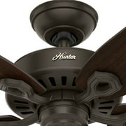 Hunter - Builder Indoor/Outdoor Ceiling Fan, 52-inch, New Bronze, Traditional-style, 3-speed WhisperWind Motor, 53292, for porches, patios, sunrooms, bathrooms