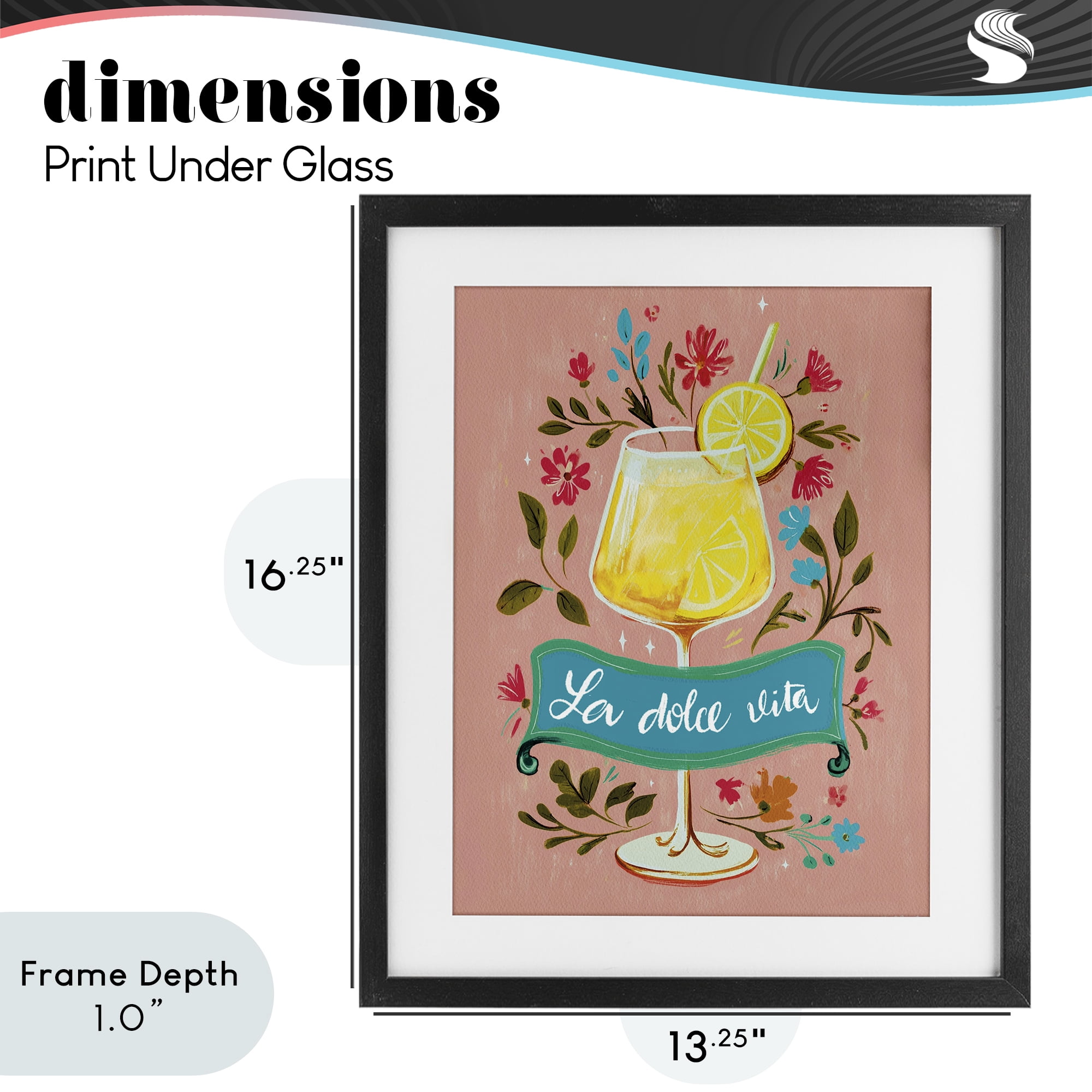 Stupell Industries Lemon Cocktail Sweet Life Black Framed Print Under Glass, design by Yen