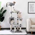 thumbnail image 2 of Multi-Level Cat Tree Condo Furniture with Sisal-Covered Scratching Posts Plush Condos for Kittens Cats and Pets shopwise Round, 2 of 20