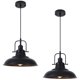 thumbnail image 1 of Woholitable - Juego de 2 luces colgantes para isla de cocina, color negro con asa, lámpara de techo industrial de altura ajustable para pasill, 1 of 7