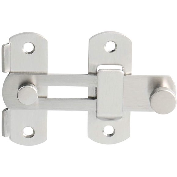 Verrou de Porte Coulissante Serrure de Porte Loquet à Bascule Boulon de Verrouillage de Boucle avec Vis pour Porte, Fenêtre, Placard et Jardin, Finition Brossée en Acier Inoxydable, EMS9500-LS