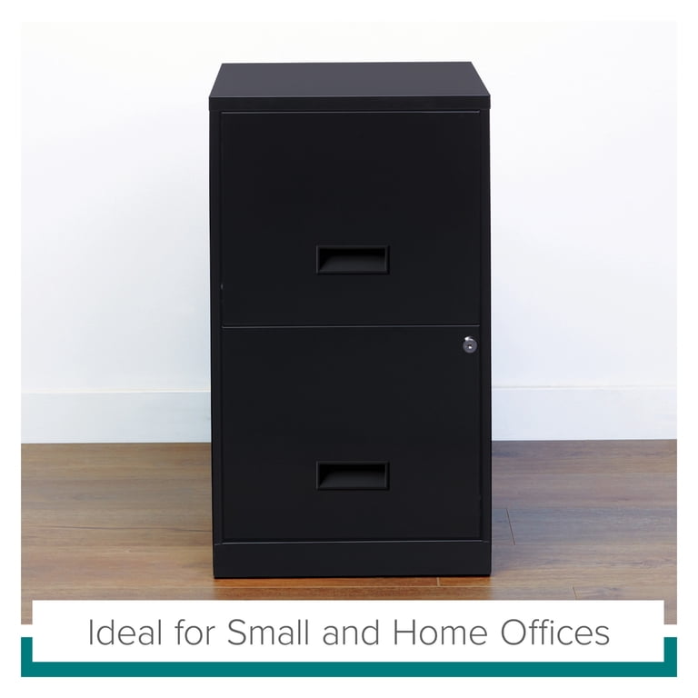 Space Solutions 2-Drawer Vertical File Cabinet, Black Steel photo 8