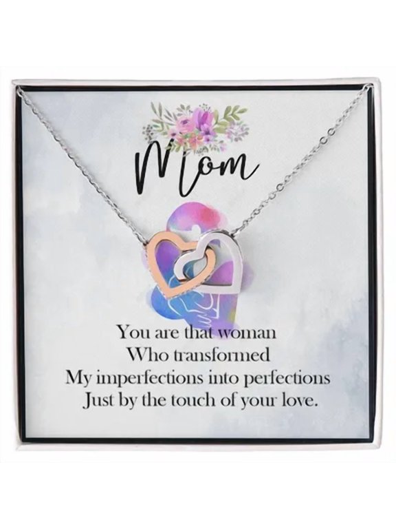 Mom - Birthday Mom Mom Mom Birthday Necklace For Mom Daughter To Mom, A Loving Keepsake From Mom, Perfect For Birthdays And Memorable Milestones., Multi Interlocking Heart Necklace