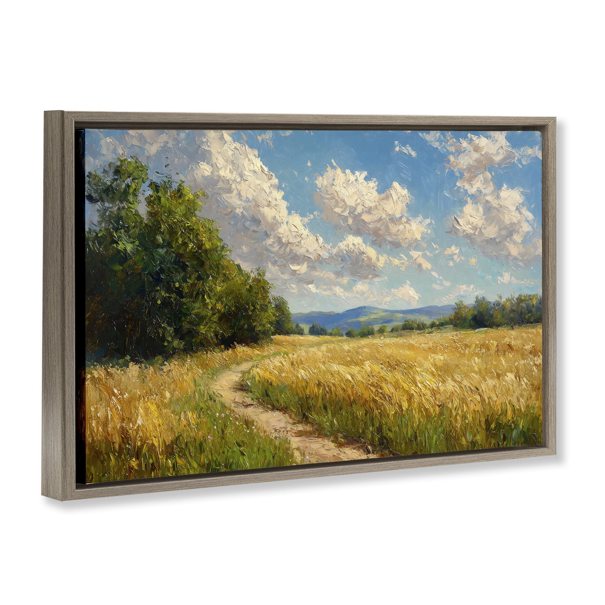 Stupell Industries Winding Path Through Wheat Field Brown Framed Floater Canvas Wall Art, design by Creative Studio