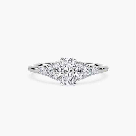 Eloya Jewel Oval Cut 1.28 Ct Moissanite Engagement Ring - 14K White Gold Plated Engagement Ring - Party Wear Moissanite Ring - Perfect for Proposal - Wedding Ring - Thoughtful Gift for Her