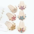thumbnail image 7 of 6pcs Rhinestones Hair Accessories for Women, Crystals Flower Hair Fork Clips for Updo Buns, Decorative French Twist Pins for Women, 7 of 7