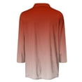 thumbnail image 5 of Womens Golf Shirts 3/4 Length Sleeve Collared Tops Business Casual Summer Loose Blouse Lapel Tshirts Cute Tees Red XXL, 5 of 5