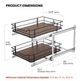 thumbnail image 4 of Home Zone Living 15” Width x 20” Depth 2 Shelves Pull Out Cabinet Organizer, Black, 4 of 8