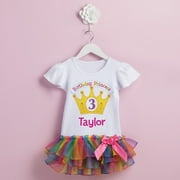 Angle View: Birthday Princess Personalized Rainbow Tutu Tee - 2T, 3T, 4T, 5/6T