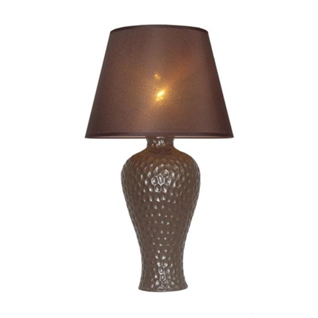 Lampe de Table en Céramique Texturée - Marron
