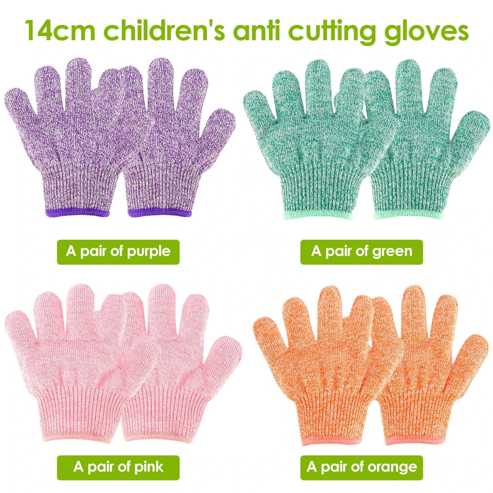 1 Pair Kids Safety Anti Cut Gloves HPPE High-strength Level 5 Protection Cutting Gloves For Children Gardening And DIY Carving ,More Durable