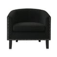 thumbnail image 7 of BELLEZE Accent Barrel Chair, Modern Tub Club Chair Upholstered Armchair for Living Room, Accent Chair with Silver Nail Head Trim Black Legs - Kyara (Black/Polyester), 7 of 7