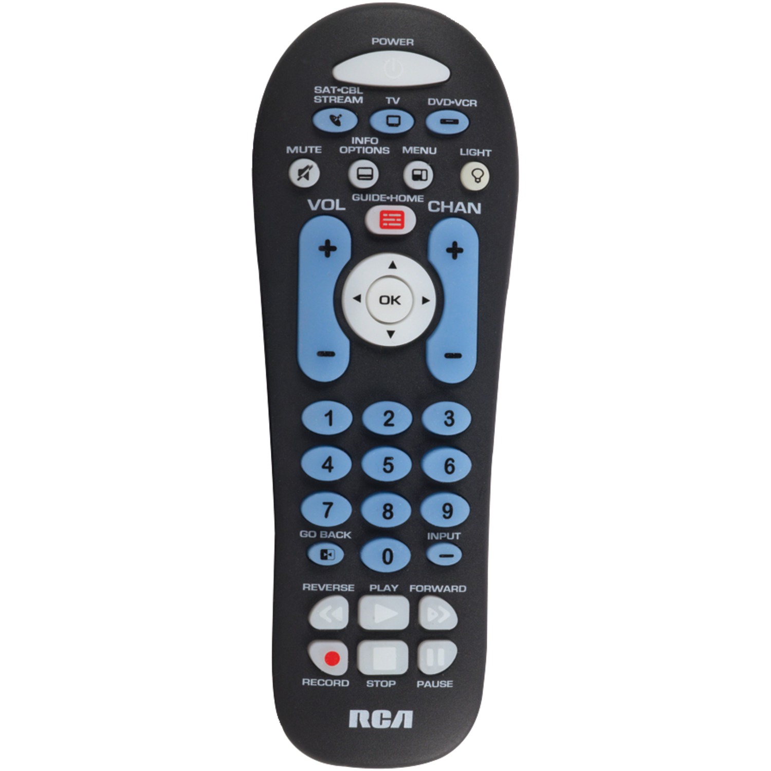 RCA Ant313be 3-Device Big-Button Universal Remote with Streaming & Dual Navigation (Black) - image 2 of 2