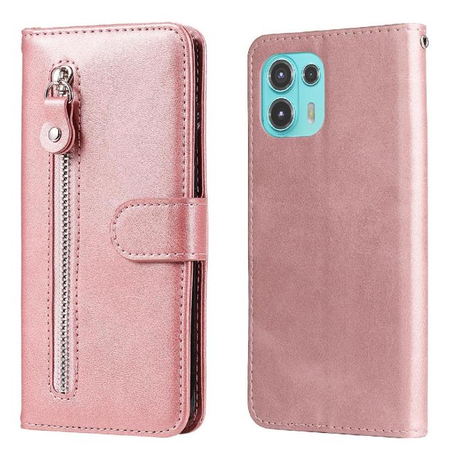 Estuche de Cuero PU con Cierre para Motorola Edge 20 Lite , Funda Protectora con Billetera y Correa