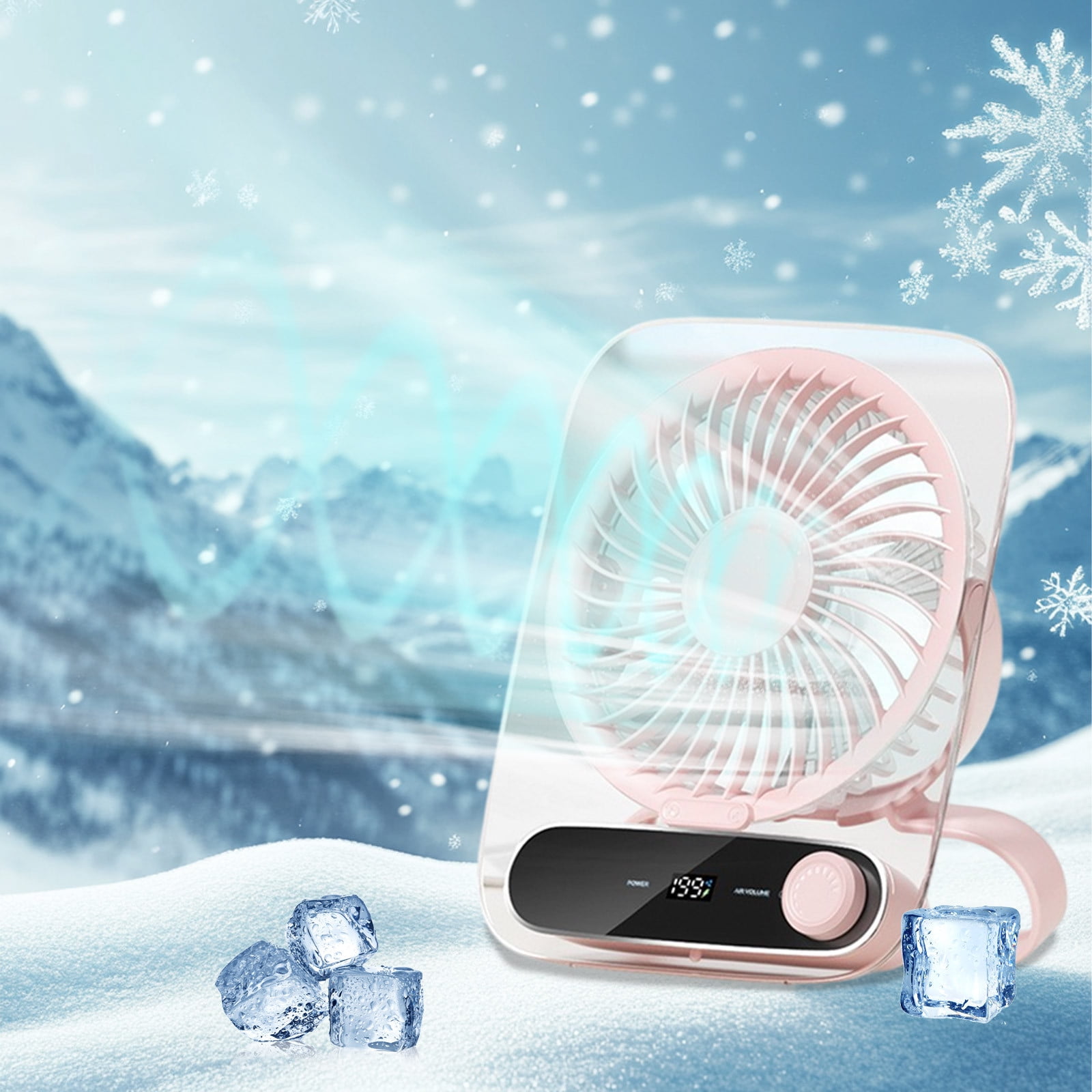 Small Desk Fan Quiet,Strong Airflow Fan Quiet Digital Display Air Circulator Fan,Ultra Quiet 180° Wide Angle Angle Foldable,portable USB Recharging,Small Fans for Bedroom Home Office