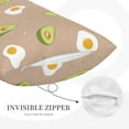 thumbnail image 3 of Sikiie Egg and Avocado Print Plush Pillow Cover, Wrinkle-proof and Stain-resistant Pillow Protector without Pillow Core, Home Decoration-14"x20", 3 of 6