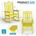 thumbnail image 2 of Oversized HDPE Outdoor Rocking Chair, All-Weather High Back Porch Rocker, Yellow, 2 of 7