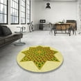 thumbnail image 4 of Ahgly Company Machine Washable Indoor Square Transitional Dark Golden Rod Brown Area Rugs, 5' Square, 4 of 7