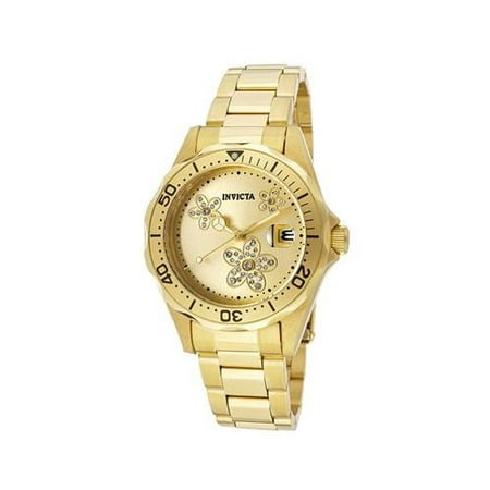Invicta Women's 12508 Pro Diver Gold Tone Dial 18k Gold Ion-Plated Stainless.