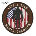 thumbnail image 2 of Bigfoot Hide & Seek World Champion 3.5" Iron On Or Sew On Embroidered Fabric Badge Patch Unexplained Mysteries Iconic Series, 2 of 2
