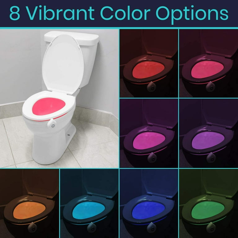 Toilet Bowl Light - Night Motion Sensor Activated Device - Ultra Slim  Flexible Nightlight Compatible With Bathroom, Kids, Adult, Elderly, Seniors  - Wa